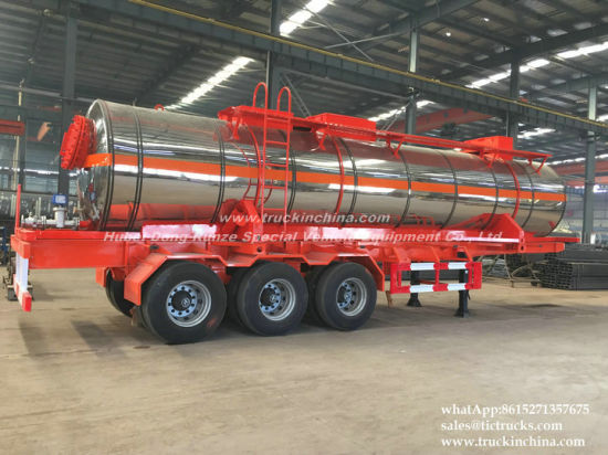 Emulsion Tank Container Trailer Liquid Molten Sulfur Transport Solution Insulated Cladding Stainless Steel Tank Body Can Be Unloaded Trailer