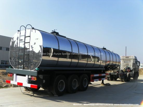 Customzing 40t -60t Heat Insulated Stainless Steel Tanks Trailer (Stainless Aluminium Alloy Tanker Truck For Hot Waxs Chemical Liquids)