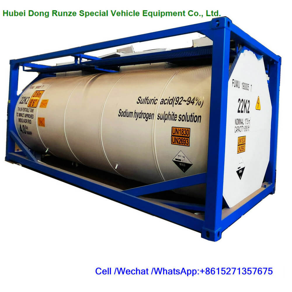 T14 Sulfuric Acid Tank Container Steel Lined LDPE 