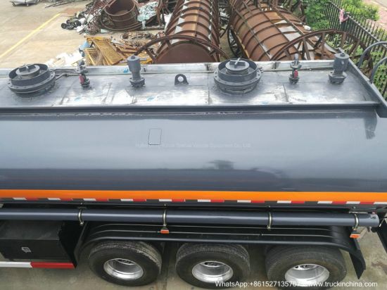4 Compartments Hydrochloric Acid Tanker (3 Axles 19m3-30m3-5000USG-8000USD-Steel Lined LLDPE Tank For Transport HCl,NaOH , NaCLO,PAC,H2SO4 ,HF,H3PO4 Chemical)