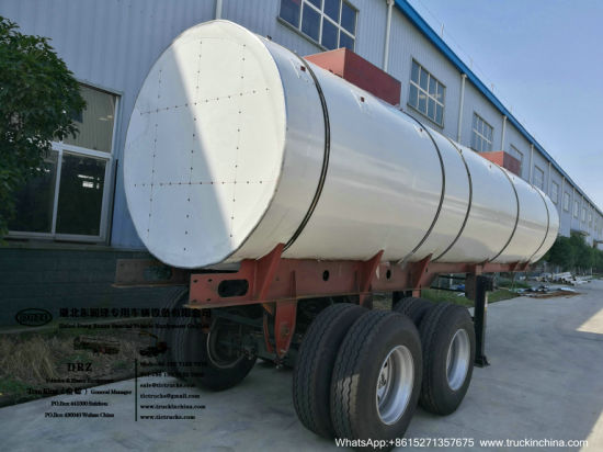 Sodium Hypochlorite Chemical Liquid Tanker Trailer (2 axles 19cbm Steel Tank inner Lined LLDPE Outer Insulated Rockwool 80mm for 10% -15% NaClO Bleach Javel)