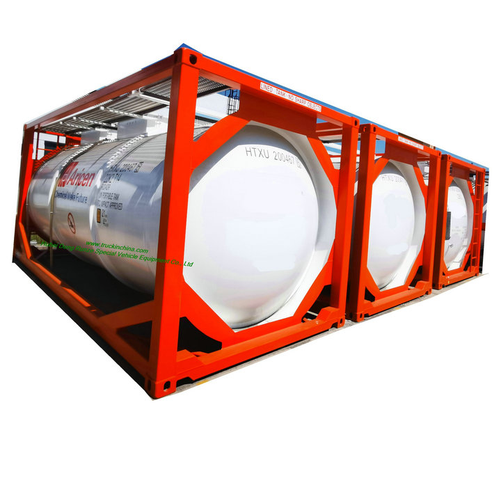 20FT T14 Offshore Portable ISO Tank Container 21KL SA516M Lined PE for UN1789 Hydrochloric Acid UN1790 Hydrofluoric Acid