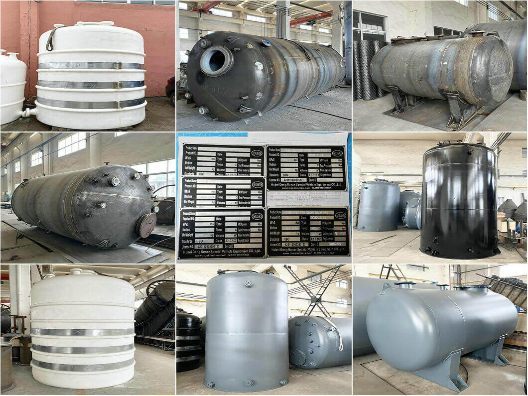 5 Sets 5-12m3 Lined PTFE / LDPE / PE Circulation Tank Storage Tank Used For Store H2SO4 98% ,75% ,HCL35%,NAOH 45% for Vietnam Chemcial Factory 