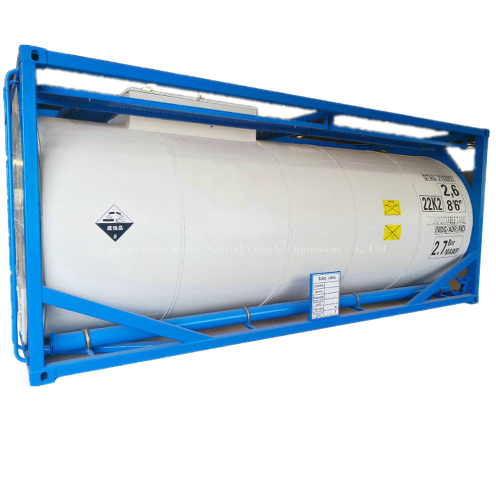20FT T7 T14 ISO Tank Containers 17.5KL for UN 1830 Sulfuric Acid 93% Q235B Lined PE (Offshore)