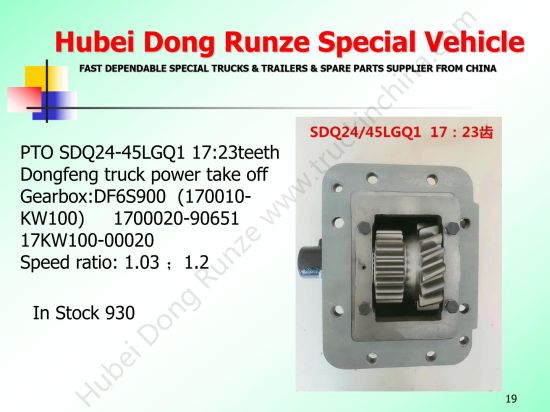Dongfeng DFAC Truck Transmission Gearbox Df6s900 Power Take off Pto Sdq24/42, Sdq24/45, Sdq24/47
