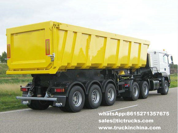 3 axles U-shape Rear Dump Semi-trailer 24cbm ,35CBM