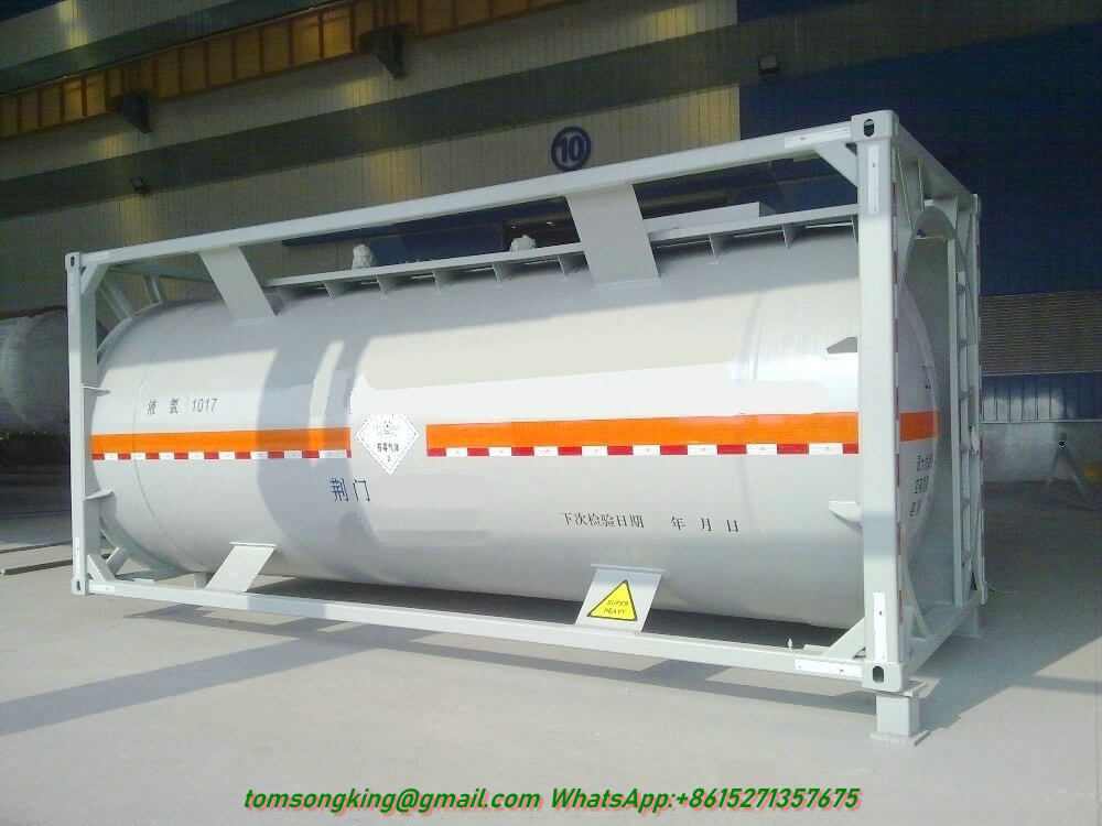 16MnDR 20FT 24 26Tons Liquified Chlorine 21m3 Tank Container Hubei