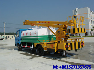 DTA Multi-fonction Water Tank Truck with Aerial Platform Height 14m
