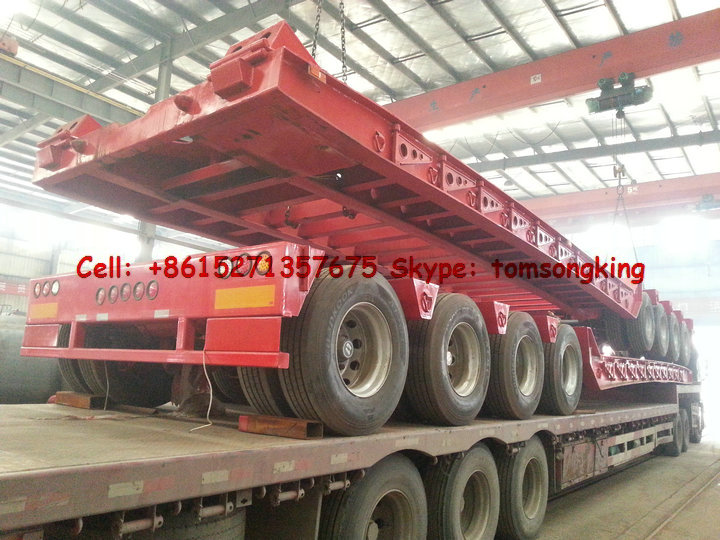 Hydraulic Detachable Gooseneck Lowbed Trailer 4 Axle ,5 Axles ,6 Axles Front Loading With Removable Dolly Trailer 