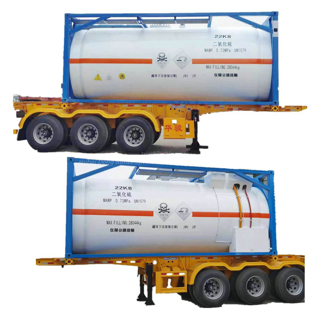 Wholesale 20FT UN1079 ISOTank Container for Sulfur Dioxide 0.73Mpa Road