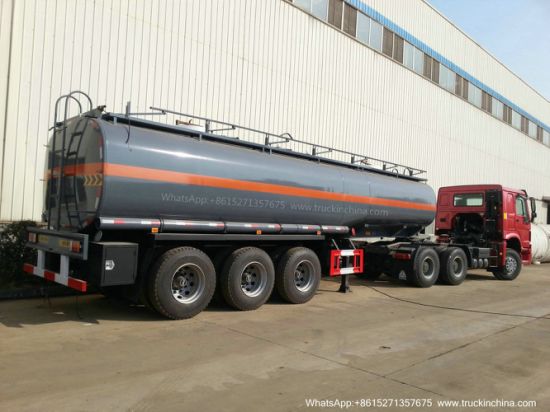 33 T Liquid Sulfuric Acid Tank Trailer (22-33M3 Carbon Steel 8mm Shell, Or Lined LLDPE Plastic Rubber for H2SO4 Dilute Sulphuric Acid HCl Hydrochloric acid)