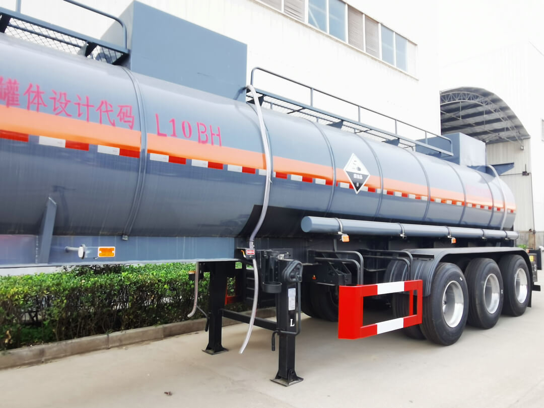 Dilute Sulfuric Hydrochloric Acid Liquid Tank Trailer 22-30kl 6000-8000 gallon Lined LDPE