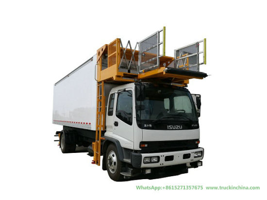 Airport Special Equipment Catering Truck (ISUZU Scissors High Loader 4500KG Refrigerated Food Van 7500X2480X2400mm)