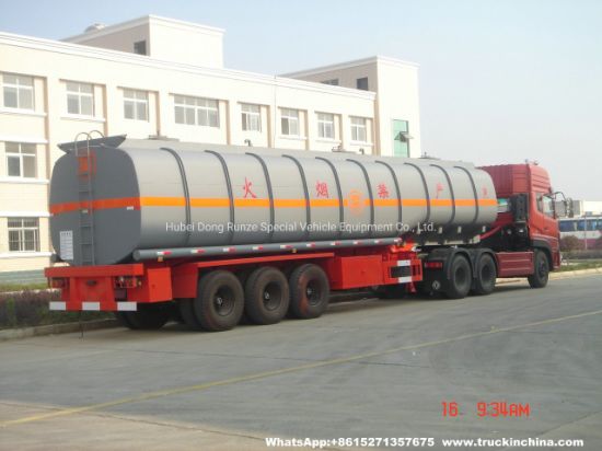 Customizing 60t Hydrochloric Acid Tank Trailer (Steel Lined Rubber plastic LLDPE Chemical Liquid Tanker)