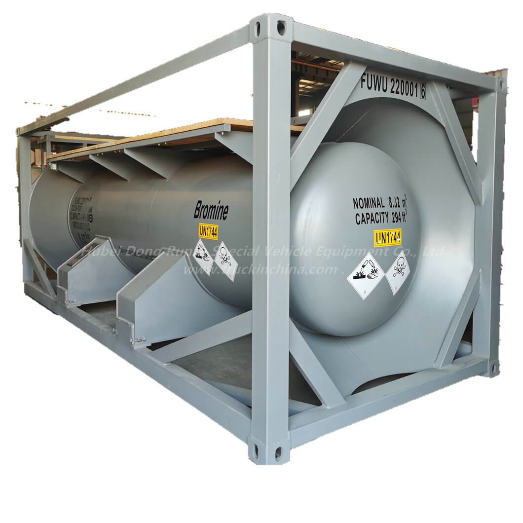Wholesale ISO 20ft Bromine T22 UN Portable Tank Container 8.32m3 Lead