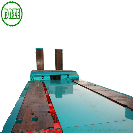 Customized 2 Axle Hydraulic Lifting Platform Lowbed Semi Trailer with Hydraulic Steering Axle Hydraulic Loading Ramp