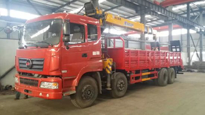 8X4 Flatbed Truck Carring Power 31tone Mounted Sqs300 Lifting Power 12tone Crane for Sale