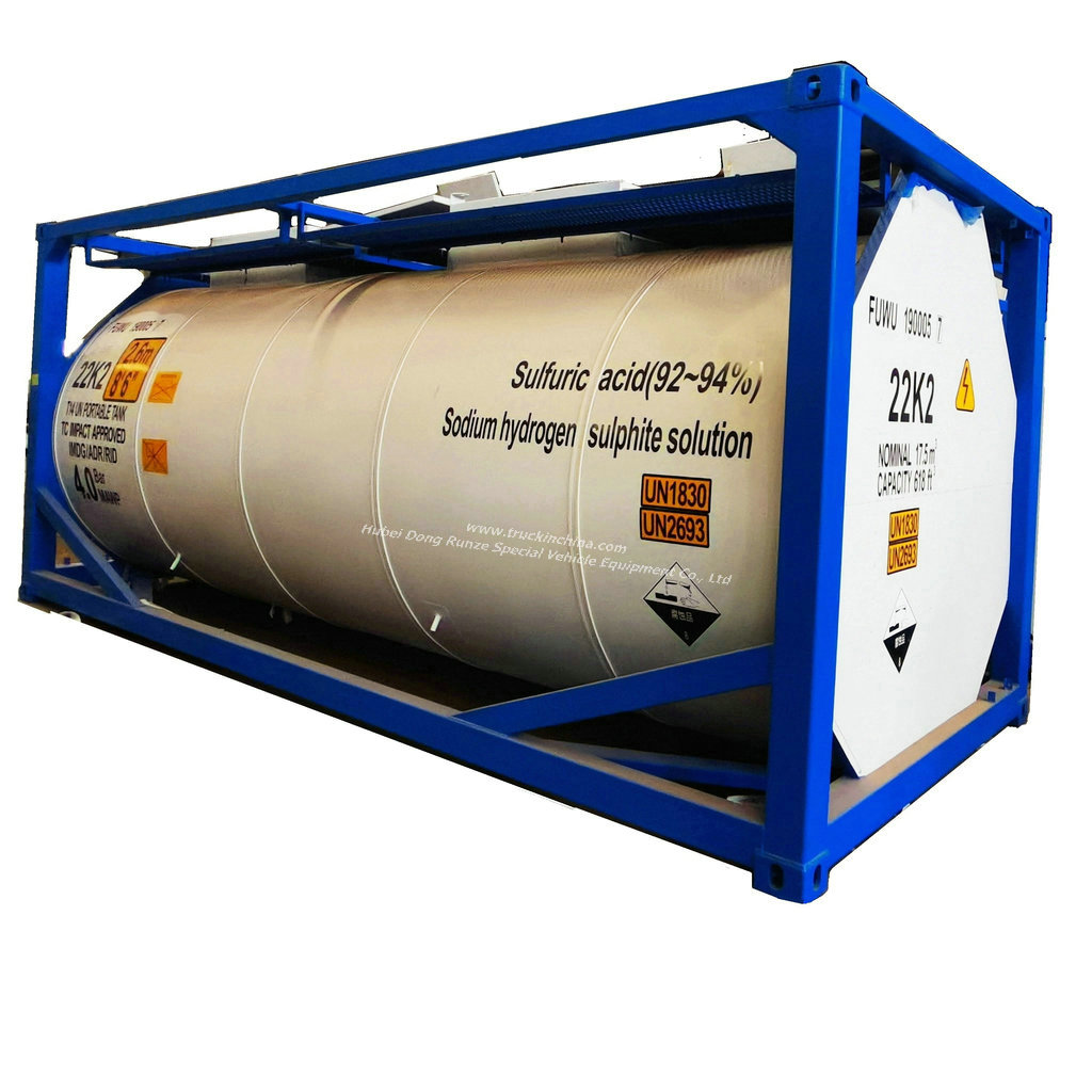 20FT T7 T14 ISO Tank Containers 17.5KL for UN 1830 Sulfuric Acid 93% Q235B Lined PE (Offshore)