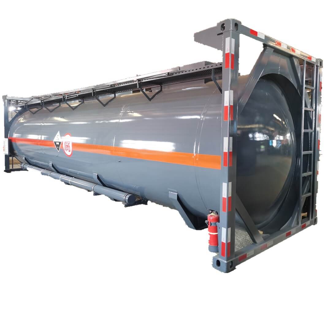 30FT Lining PE Iso Tank Container for Hydrochloric Acid Sulfuric Acid With Acid Pump Top Loading Pipe 24~26KL