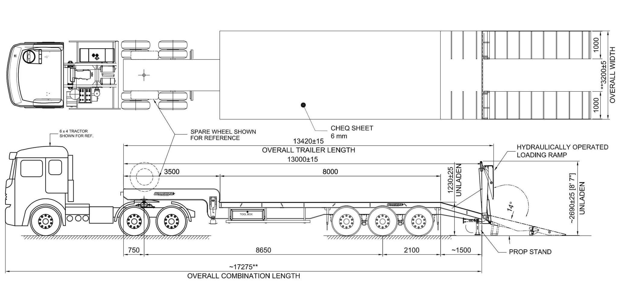 Wholesale 60Ton 13m Low Bed Trailer Customizing with Hydraulic Ramp in