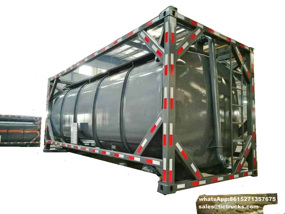  20ft Hydrochloric acid, Sodium hypochlorite Tank Containers with pipe bottom loading