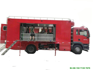 HOWO Firemen Mobile Food Truck 4*2 Customizing Sinotruck Mobile Kitchen 