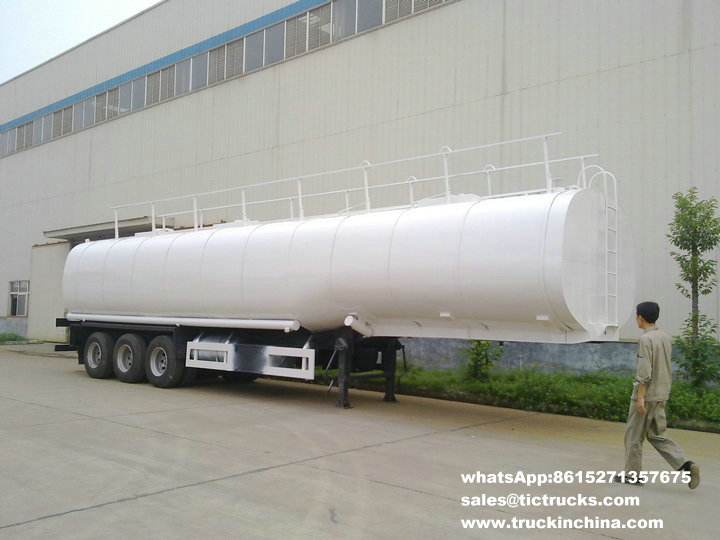 50Ton liquid asphalt tanker semi-trailer with heating and insulation 50cbm two BTL20 Burner heater export to Lagos.Nigeria